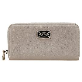 Tod's TOD’S Leather Long Wallet Beige Other