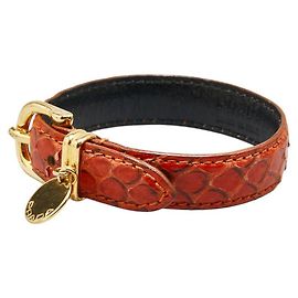 Pulsera de cuero con estampado de pitón Prada Roja