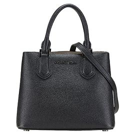 Borsa a mano 2 in 1 in pelle con logo Michael Kors Nero