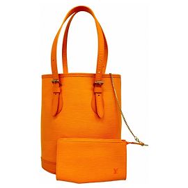 Borsa Tote Epi Bucket PM di Louis Vuitton Grigio