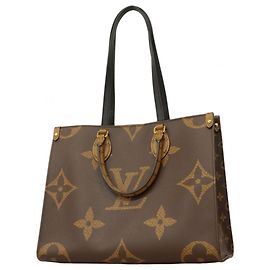Borsa tote OnTheGo MM Monogram Giant Reverse di Louis Vuitton Marrone