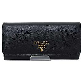 Prada Saffiano Long Wallet Black
