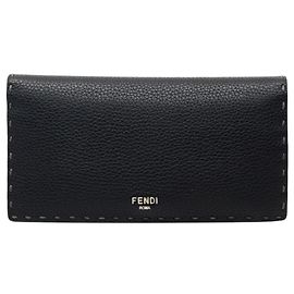 Fendi Selleria Bi-fold Long Wallet Black