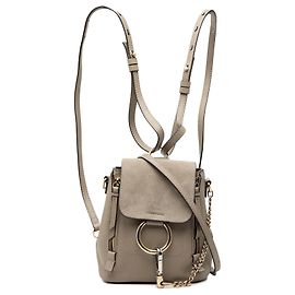 Zaino Faye Mini in Pelle di Vitello e Suede Chloé Marrone Marrone Taupe