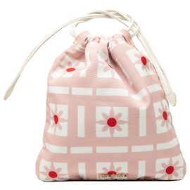Bolsa de drawstring de nylon rosa impresa con flores Miu Miu Rosa