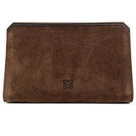 LOEWE Braune Wildleder Anagramm Tasche Braun Dunkelbraun