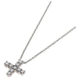 Harry Winston Mini Cross Diamant-Halskette Silber