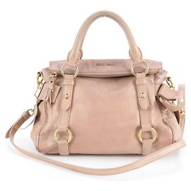 Borsa a spalla in pelle rosa Miu Miu Rosa