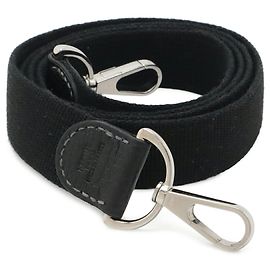 Hermès Hermes Black Canvas and Leather Shoulder Strap Black