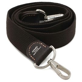 Hermès Hermes Dark Brown Canvas and Leather Shoulder Strap Dark brown