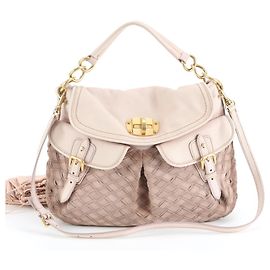 Borsa a spalla in pelle rosa Miu Miu Rosa