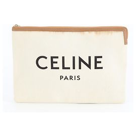 Céline Borsa a mano in pelle e tela Celine per uomini Marrone Beige