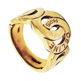 Céline Celine Kreis Logo Ring Gelb