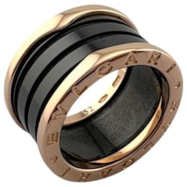 Bulgari Bvlgari B-zero.1 4-Band Ring aus schwarzer Keramik Schwarz Pink