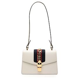 Bolsa de mão Sylvie da linha Sherry da Gucci Branco Multicor