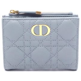 Portafoglio in pelle Dior Caro blu Blu