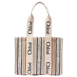 Sac cabas moyen Woody de Chloé Marron Beige