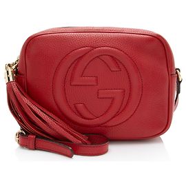 Bolsa Disco Soho de couro Gucci Vermelho