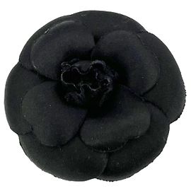 Vintage Stoffbrosche Chanel Camelia Schwarz