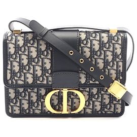 Borsa a Spalla Dior 30 Montaigne Oblique Jacquard Marrone Beige
