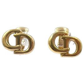 Orecchini in oro con logo CD Dior D'oro Metallico