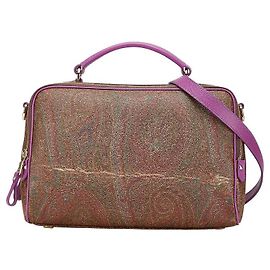 Bolsa 2 em 1 em couro PVC Paisley ETRO Marrom Multicor Roxo