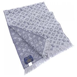 Klassischer Monogramm-Schal von Louis Vuitton Braun Marineblau
