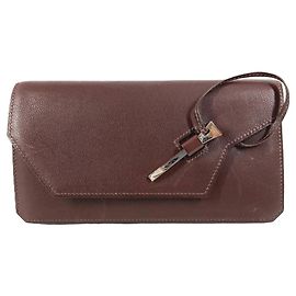 Hermès Hermes Brown Leather Envelope Bag Brown