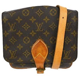 Louis Vuitton Cartouchiere Handbag Monogram Canvas MM Brown
