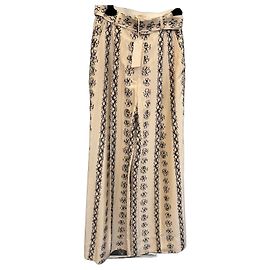 Calças Lydia de seda Ulla Johnson Creme Cru