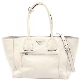 Prada White Leather Handbag White