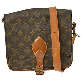 Louis Vuitton Cartouchiere Handbag Monogram Canvas MM Brown