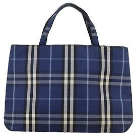 Burberry Nova Check Tote canvas check pattern Small Blue