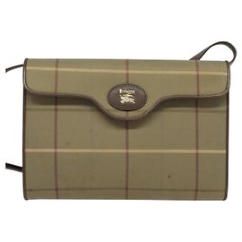 Bolsa de ombro Burberry Nova check em lona e couro Bege