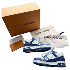 Baskets Louis Vuitton Blanc Bleu