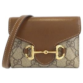 Gucci Horsebit 1955 Wallet Chain Brown Beige