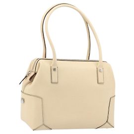 Bolsa de mão Salvatore Ferragamo em couro bege prateado Auth bs34125 Prata Bege