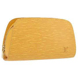 LOUIS VUITTON Bolsa Dauphine PM Epi Amarillo M48449 LV Auth ep13951 Amarillo