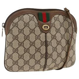 Borsa Gucci GG Supreme Web Sherry Line in PVC beige e oro 904 02 047 Auth gh1981 Beige D'oro