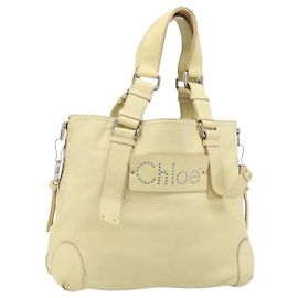 Chloé Borsa Tote in Pelle Gialla Argento Auth bs34113 Argento Giallo