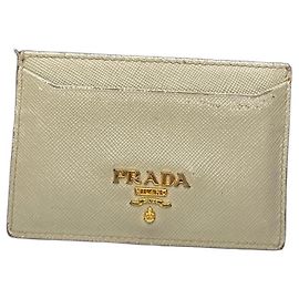 Vintage Prada Leather Card Holder White White