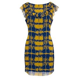 Coach Mustard / Blue Grunge Plaid Mini Dress Multiple colors