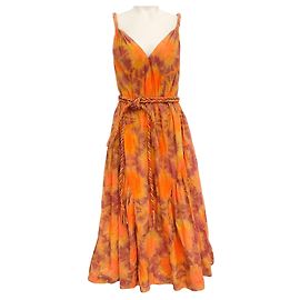 Vestido midi Valentina de algodón Topacio Rojo Ulla Johnson Naranja