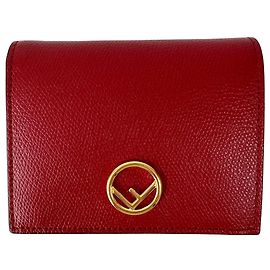 Fendi Bi-Fold Leather Wallet Red