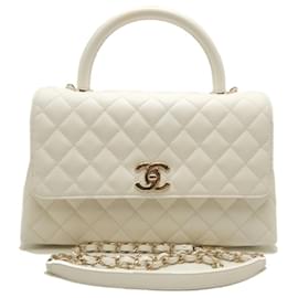 CHANEL Coco Handle 29 Handtasche Weiß