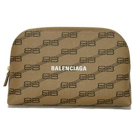 Borsa Clutch Monogramma BB Balenciaga Marrone Beige