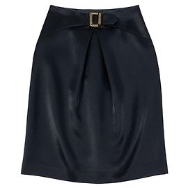 Saia de lã e nylon com fivela adornada com strass Chanel preta 2009 Preto