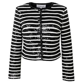 Veronica Beard Black / Off-White Mickey Sequin Jacket Black