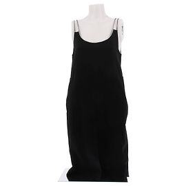 Céline Vestido largo negro de seda Negro