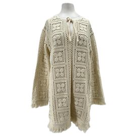 Isabel Marant Pour H&M Häkelkleid Beige Baumwolle M Beige